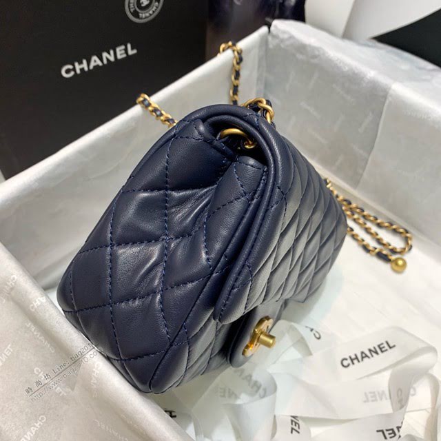 Chanel女包 1786寶藍色 Chanel2020新款單肩腋下包 Chanel鏈條單肩斜挎小號包  djc3997